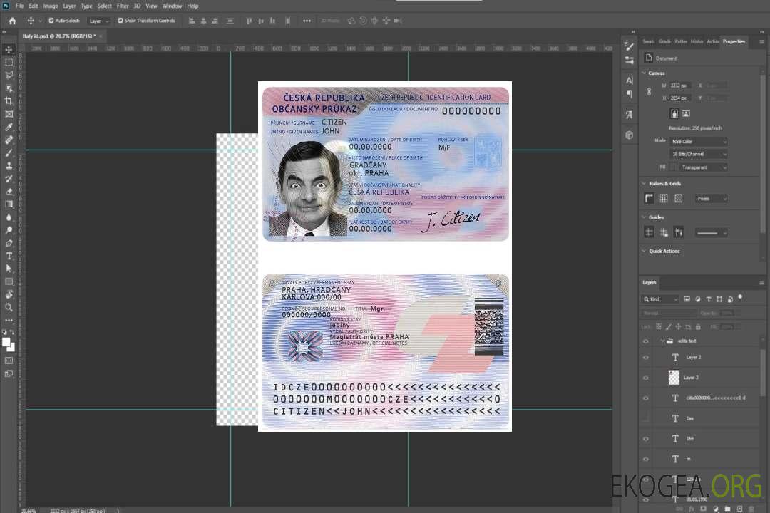 Carte d'identité tchèque (1) template
